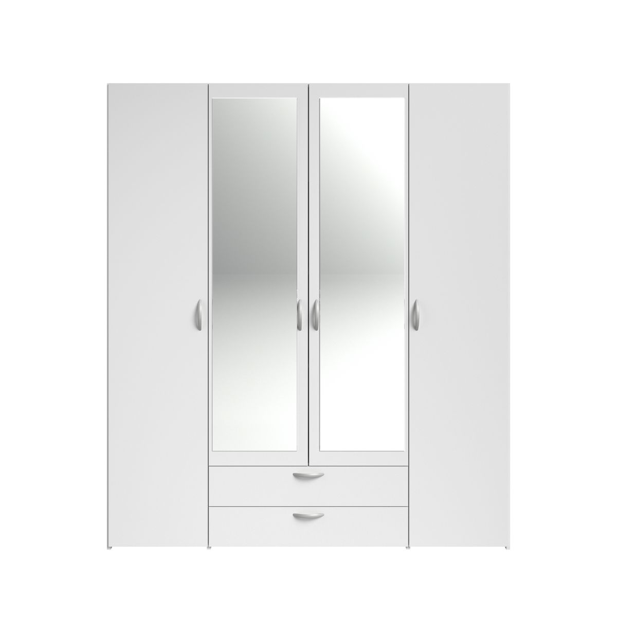Armoire 4 portes 2 tiroirs 1 miroir L160cm DAISY