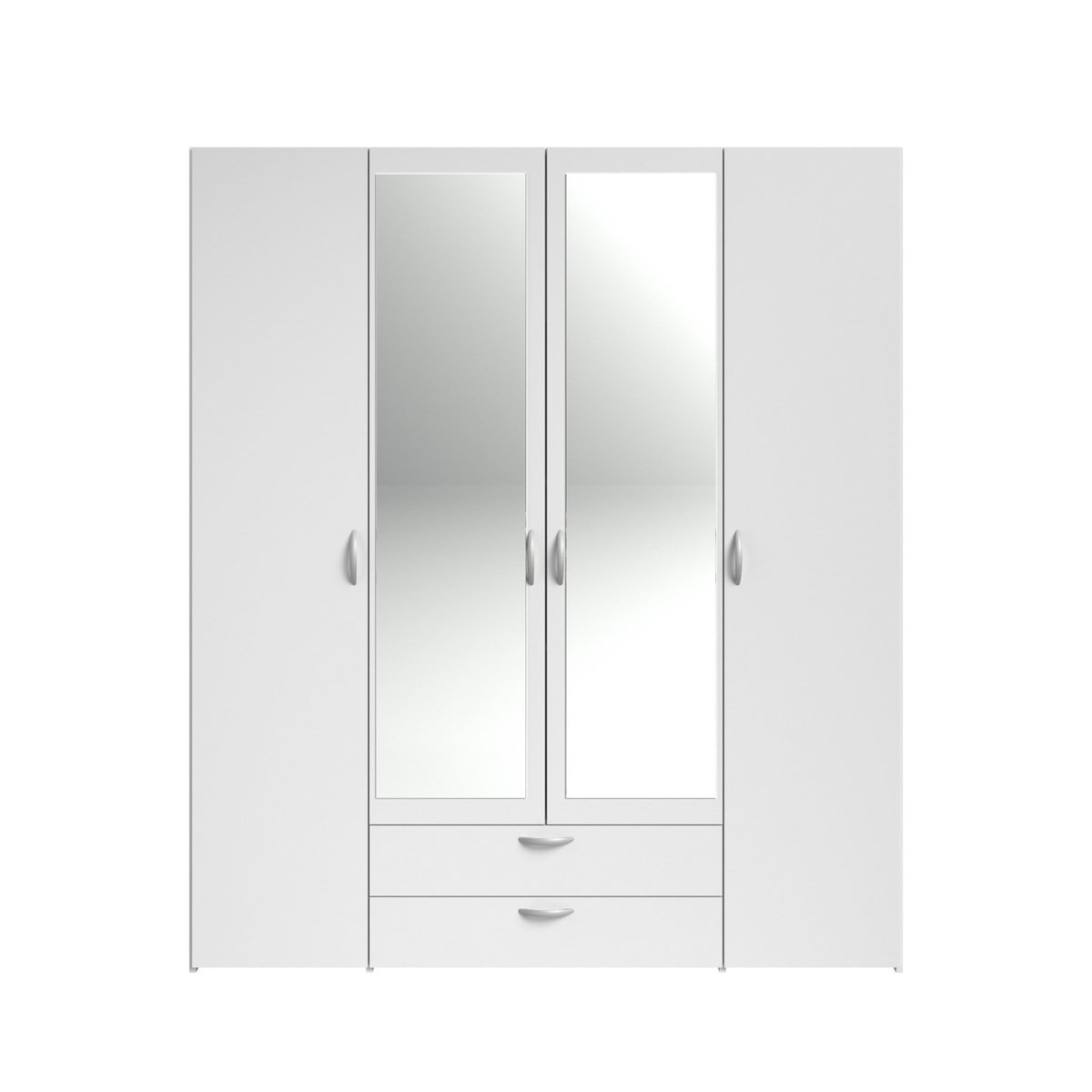 Armoire 4 portes 2 tiroirs 1 miroir L160cm DAISY