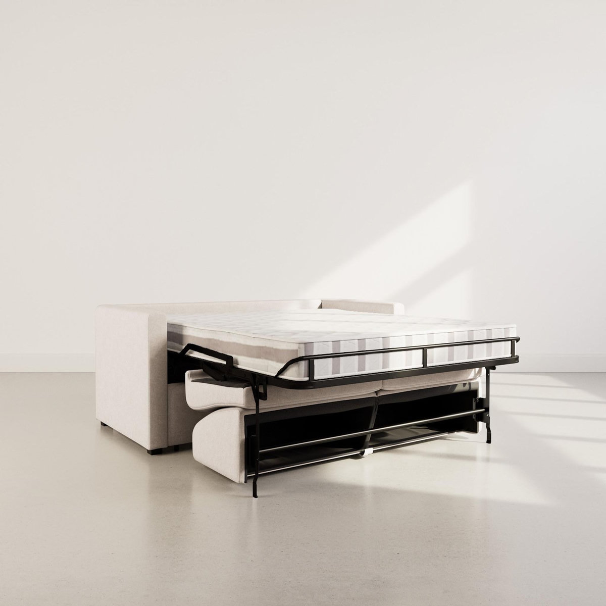 BEST MOBILIER Julia - canapé 3 places convertible express couchage quotidien 140 cm matelas 14 cm en tissu