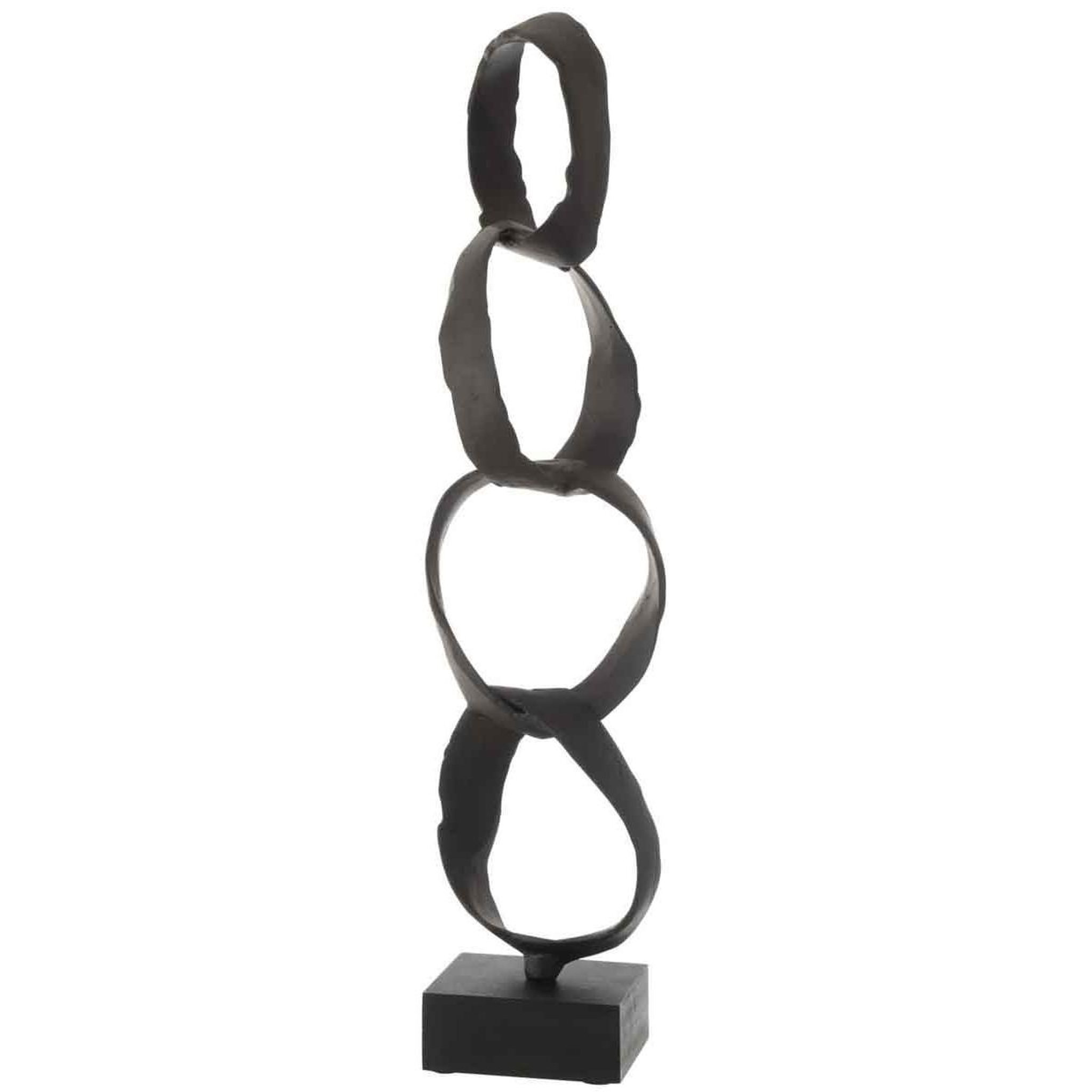 J-LINE Anneaux déco sur pied  jarvis  56cm noir