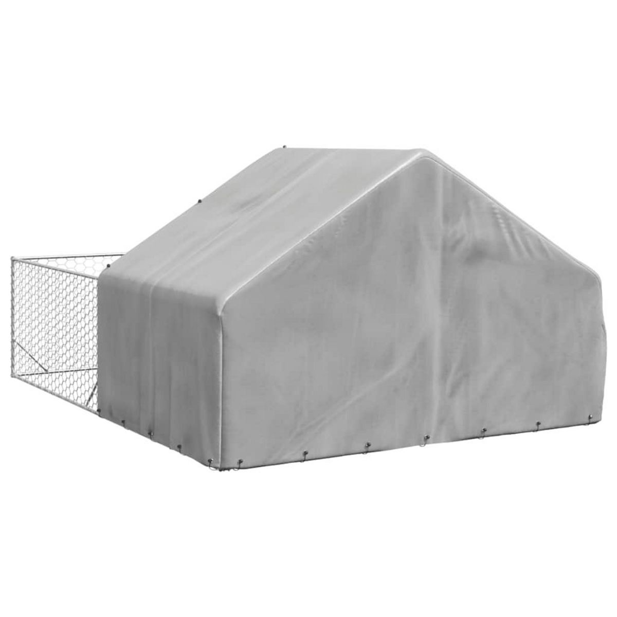 VIDAXL Niche d'exterieur pour chien enclos 4x3x1,9 m acier galvanise