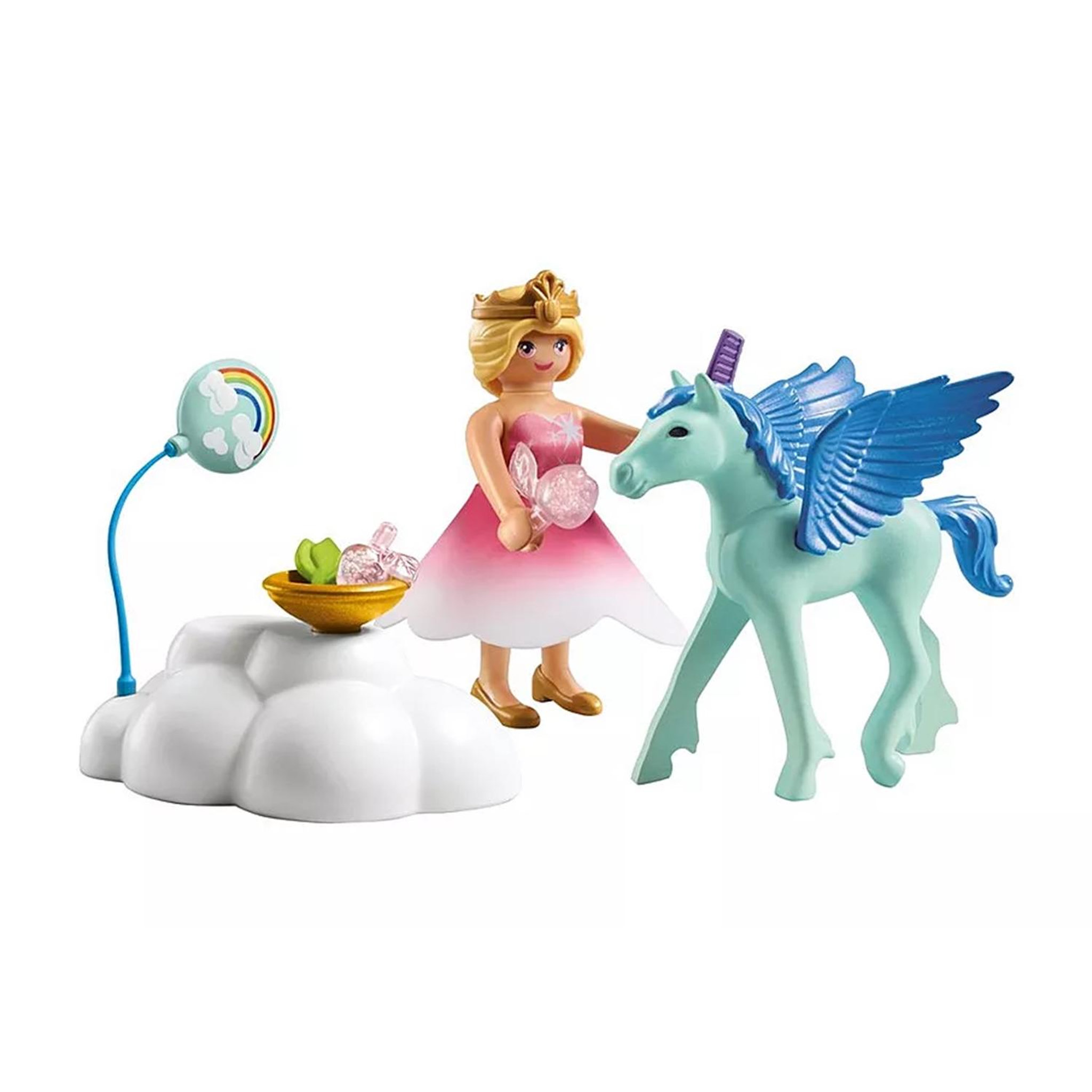 Voir la diapositive 2 : PLAYMOBIL Princesse et poulain ailé, nuage et accessoires