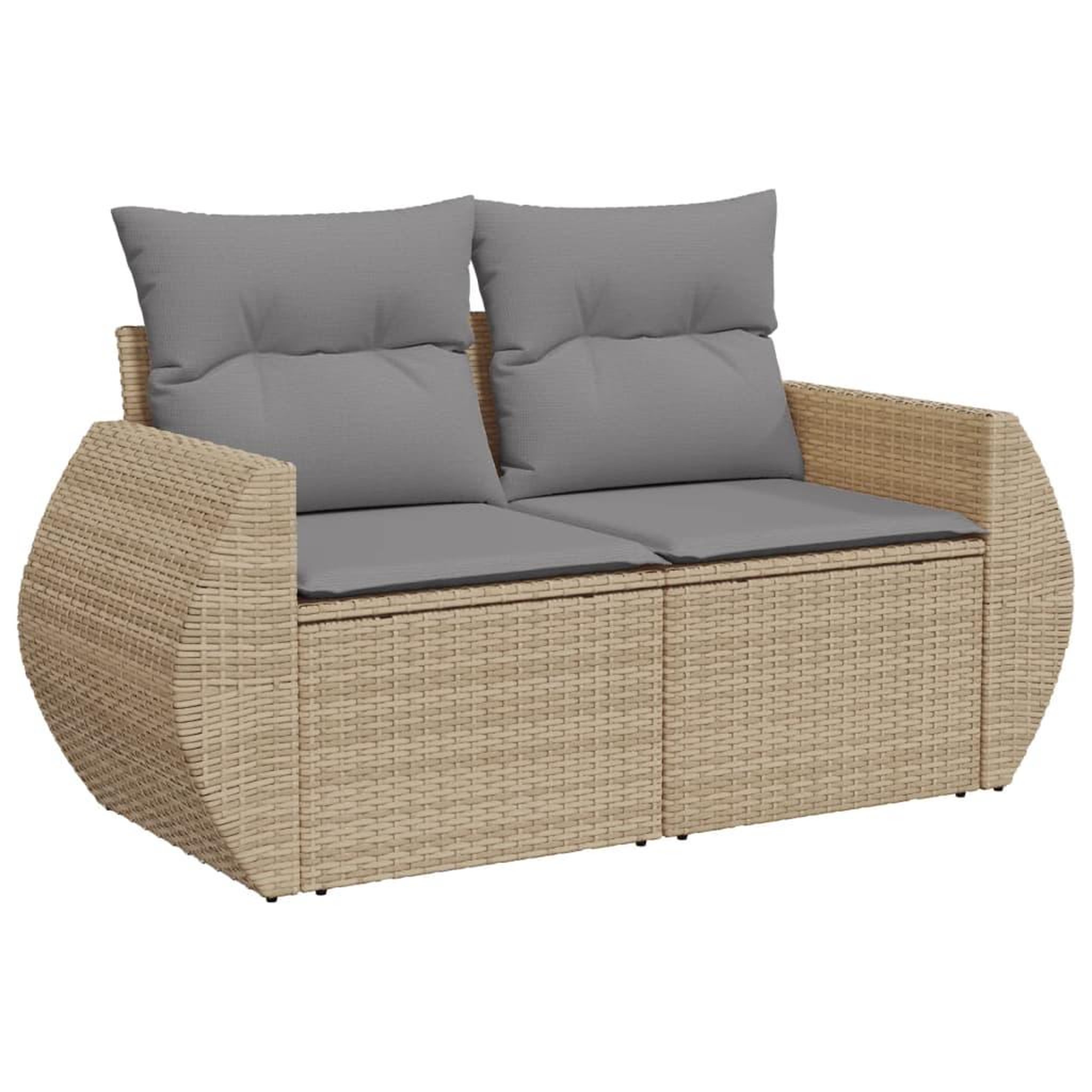 Voir la diapositive 3 : VIDAXL Salon de jardin avec coussins 7 pcs beige resine tressee