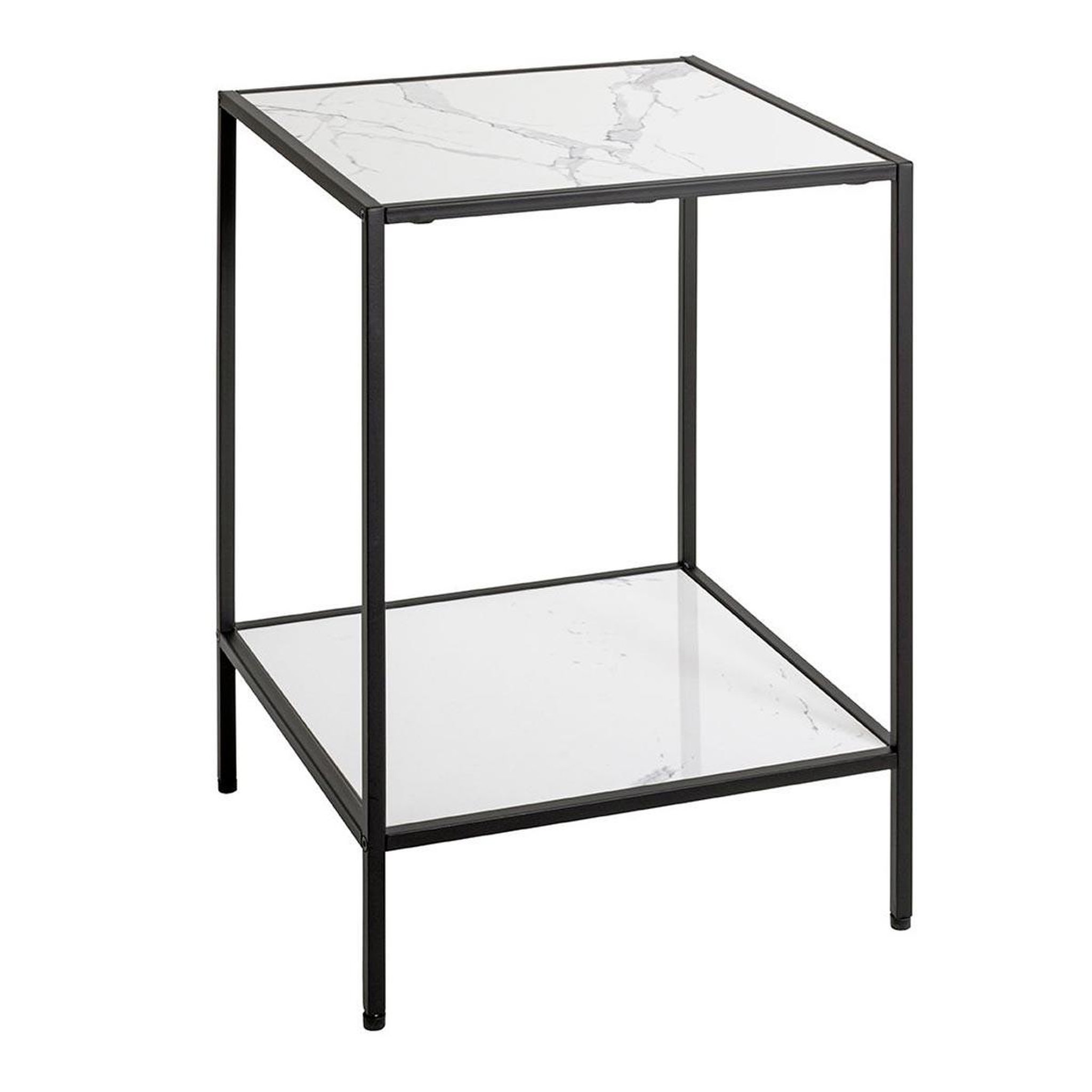 Paris Prix Table d'Appoint Effet Marbre  Julia  60cm Blanc