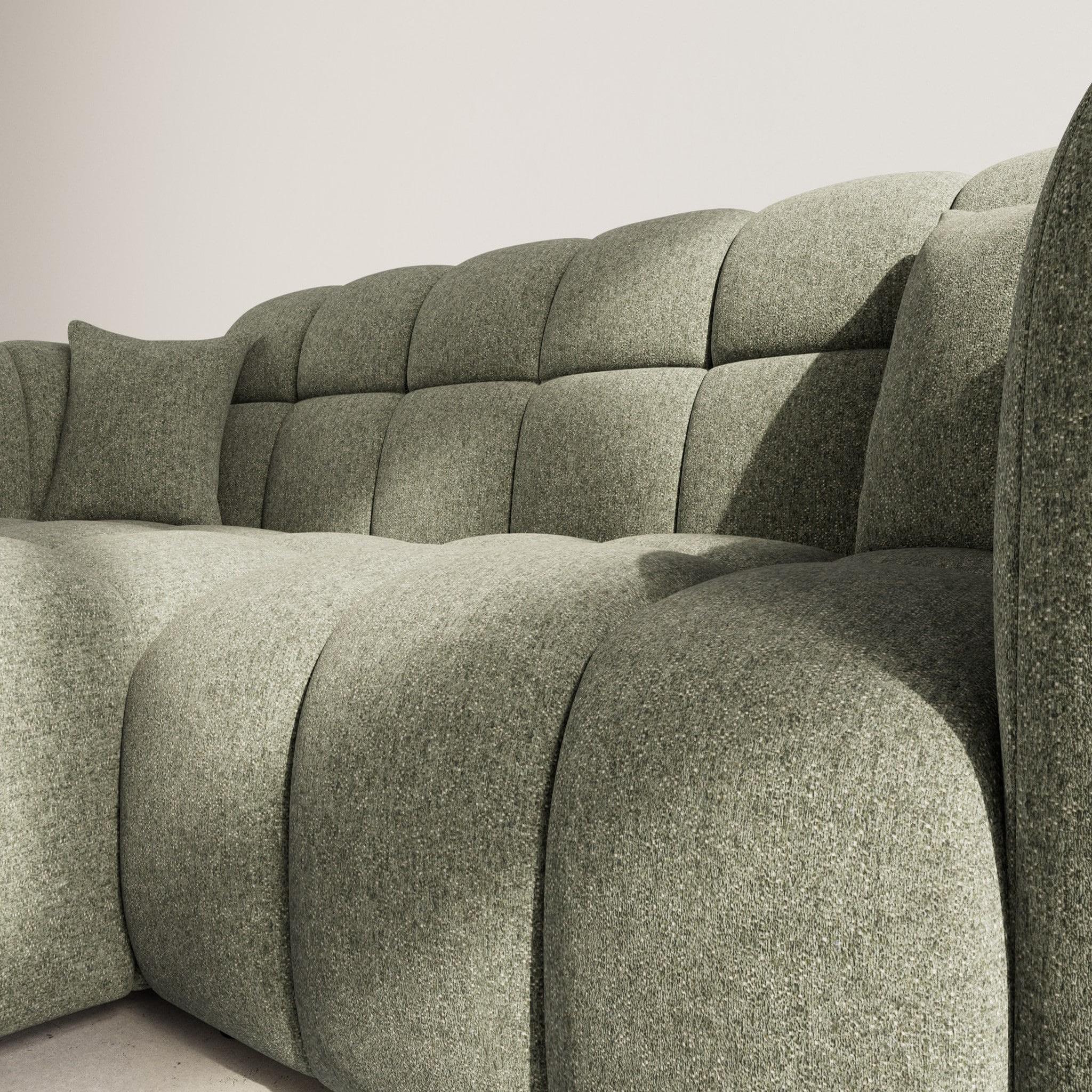 Voir la diapositive 4 : BEST MOBILIER Mini ray - canapé d'angle gauche 4 places en tissu texturé