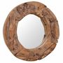 Voir la diapositive 3 : VIDAXL Miroir decoratif Teck 60 cm Rond