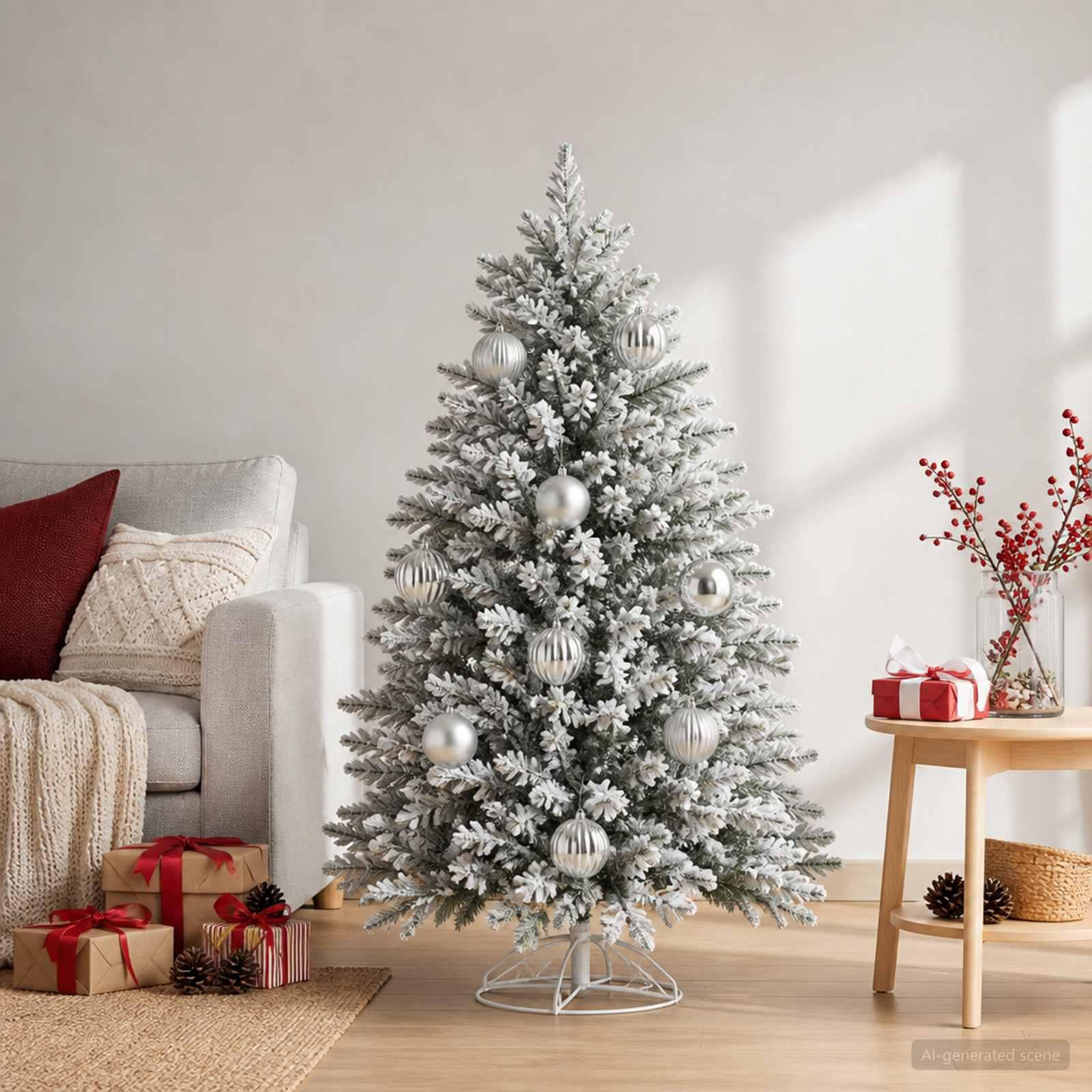 Voir la diapositive 2 : VIDAXL Lot de boules de Noël XXL 4 pc Argente Diam. 20 cm Plastique