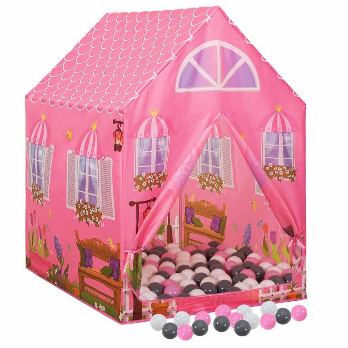 VIDAXL Tente de jeu pour enfants avec 250 balles Rose 69x94x104 cm
