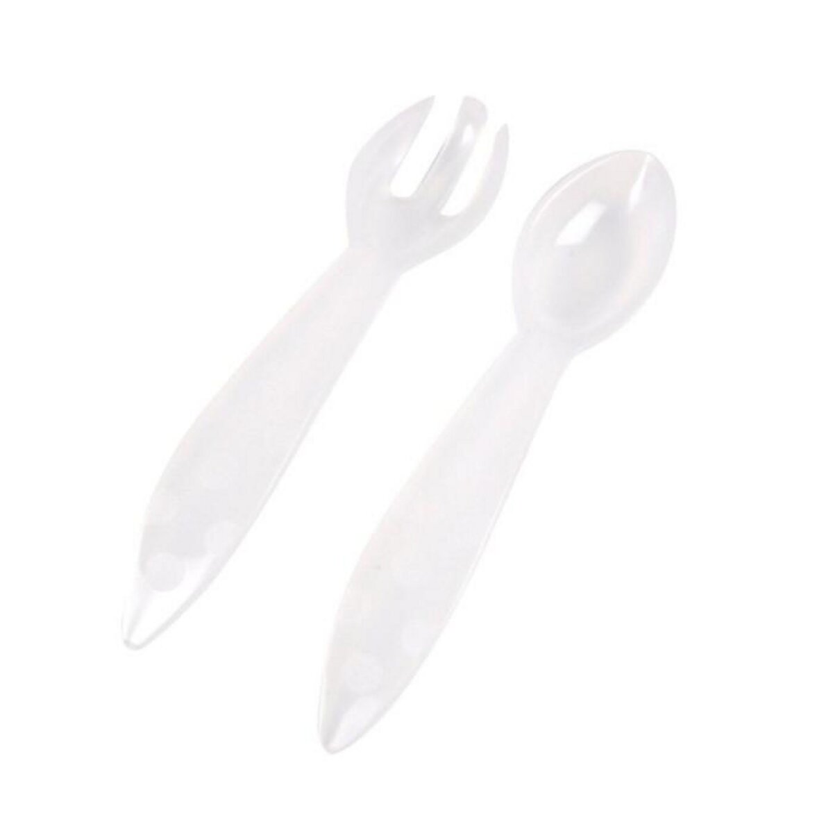 Paris Prix Set de 2 Couverts Bébé  Cuillère & Fourchette  13cm Transparent