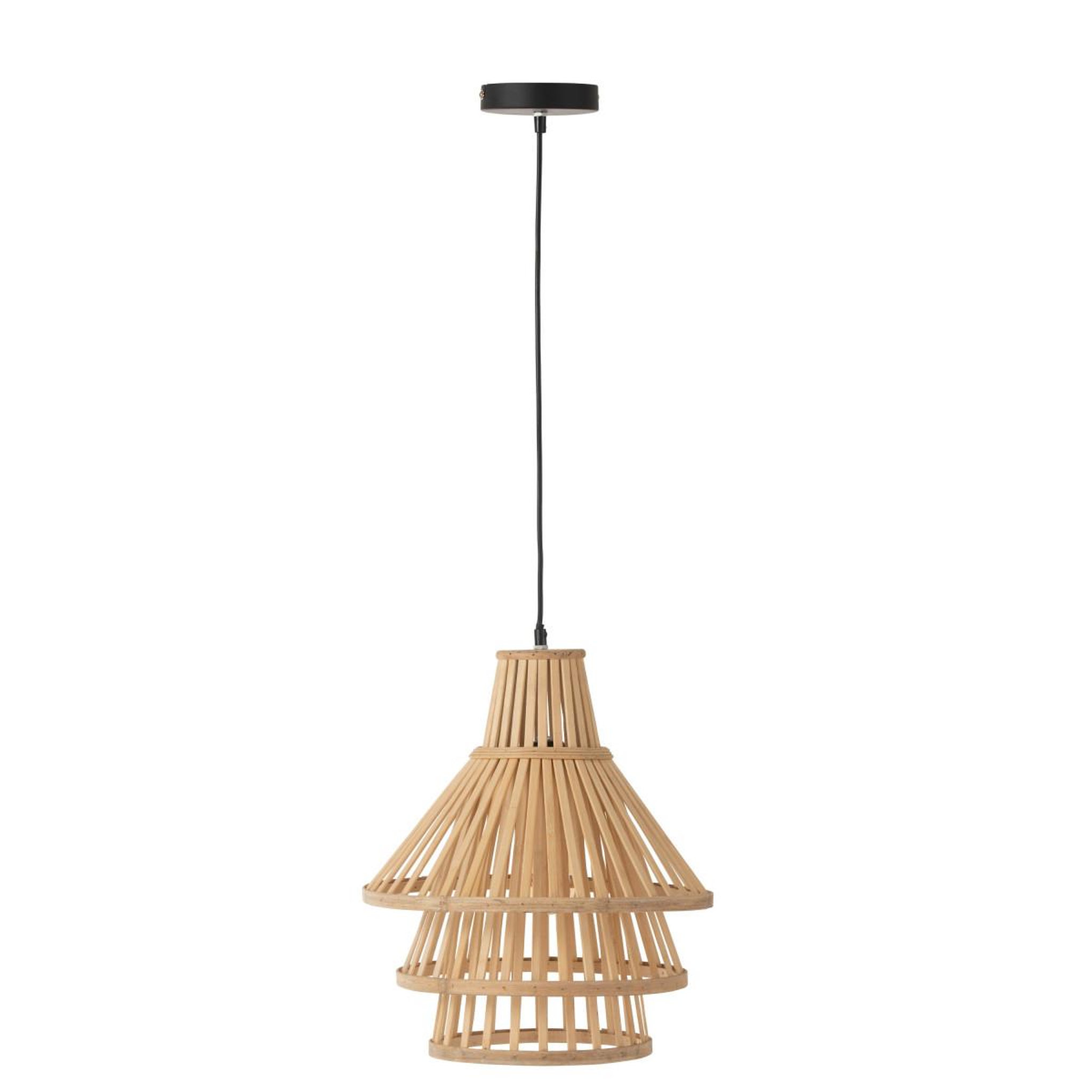 J-LINE Lampe Suspension en Bambou  Midano  32cm Naturel