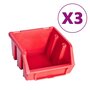 VIDAXL Kit de bacs de stockage et panneaux muraux 34 pcs Rouge et noir