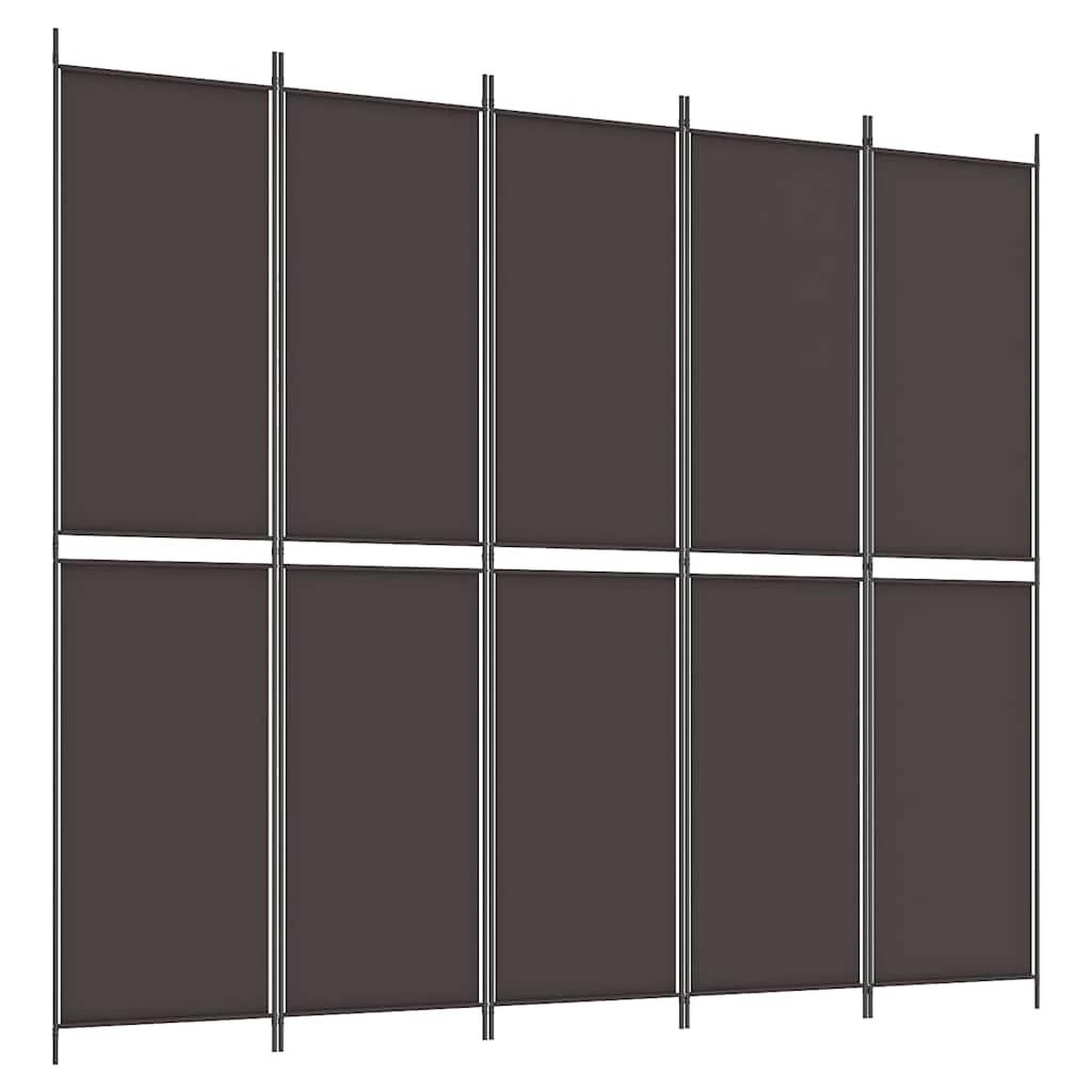 VIDAXL Cloison de separation 5 panneaux Marron 250x220 cm Tissu