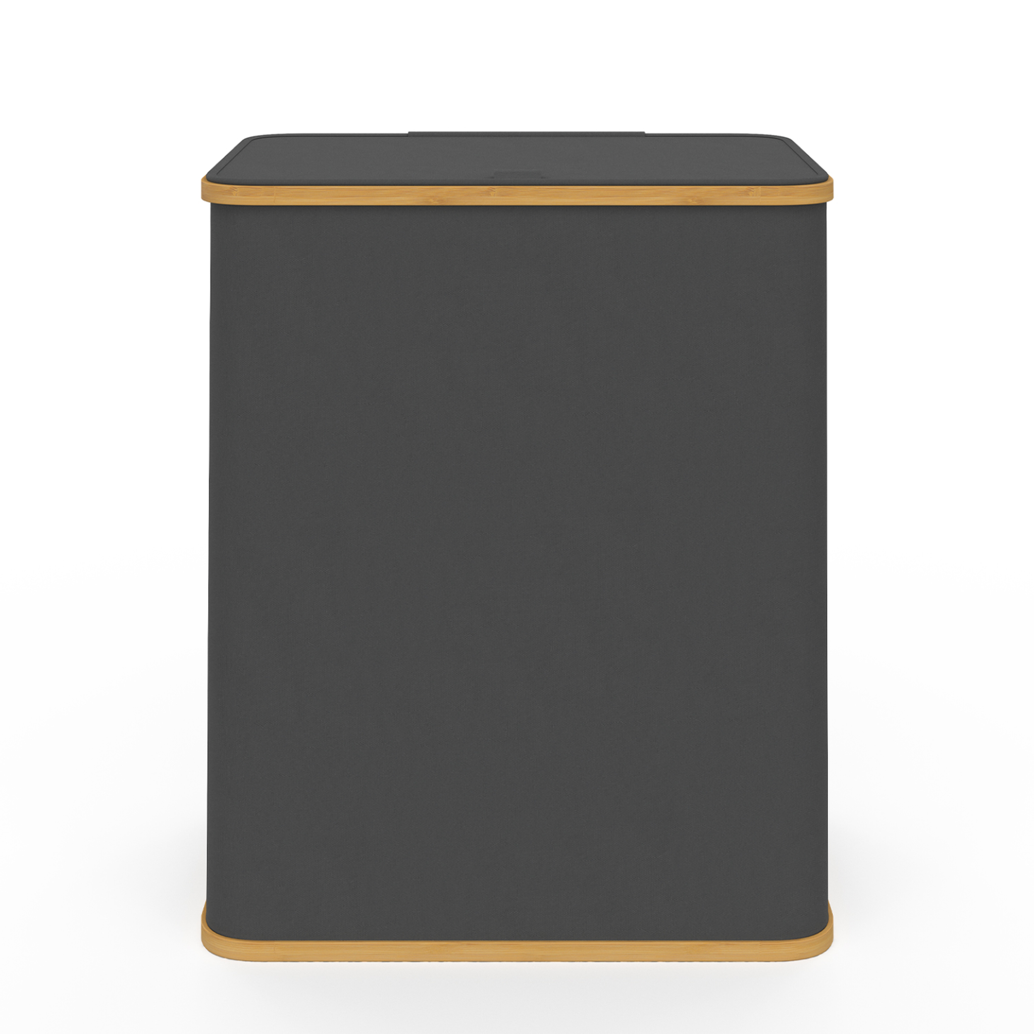 Voir la diapositive 3 : ID MARKET Panier à linge 140 l 2 bacs amovibles bambou rita tissu gris anthracite