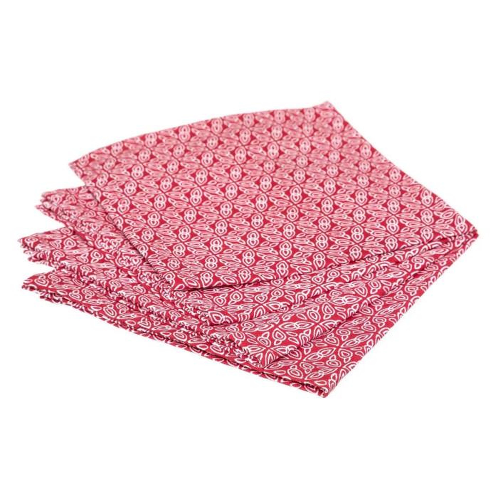 Voir la diapositive 1 : ATMOSPHERA Lot de 4 Serviettes de Table  Olia  40x40cm Rouge