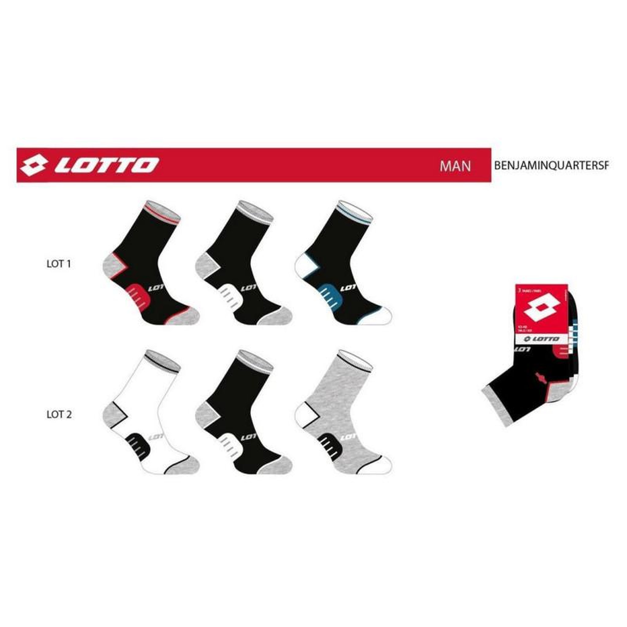 Voir la diapositive 4 : LOTTO Chaussettes Homme LOTTO