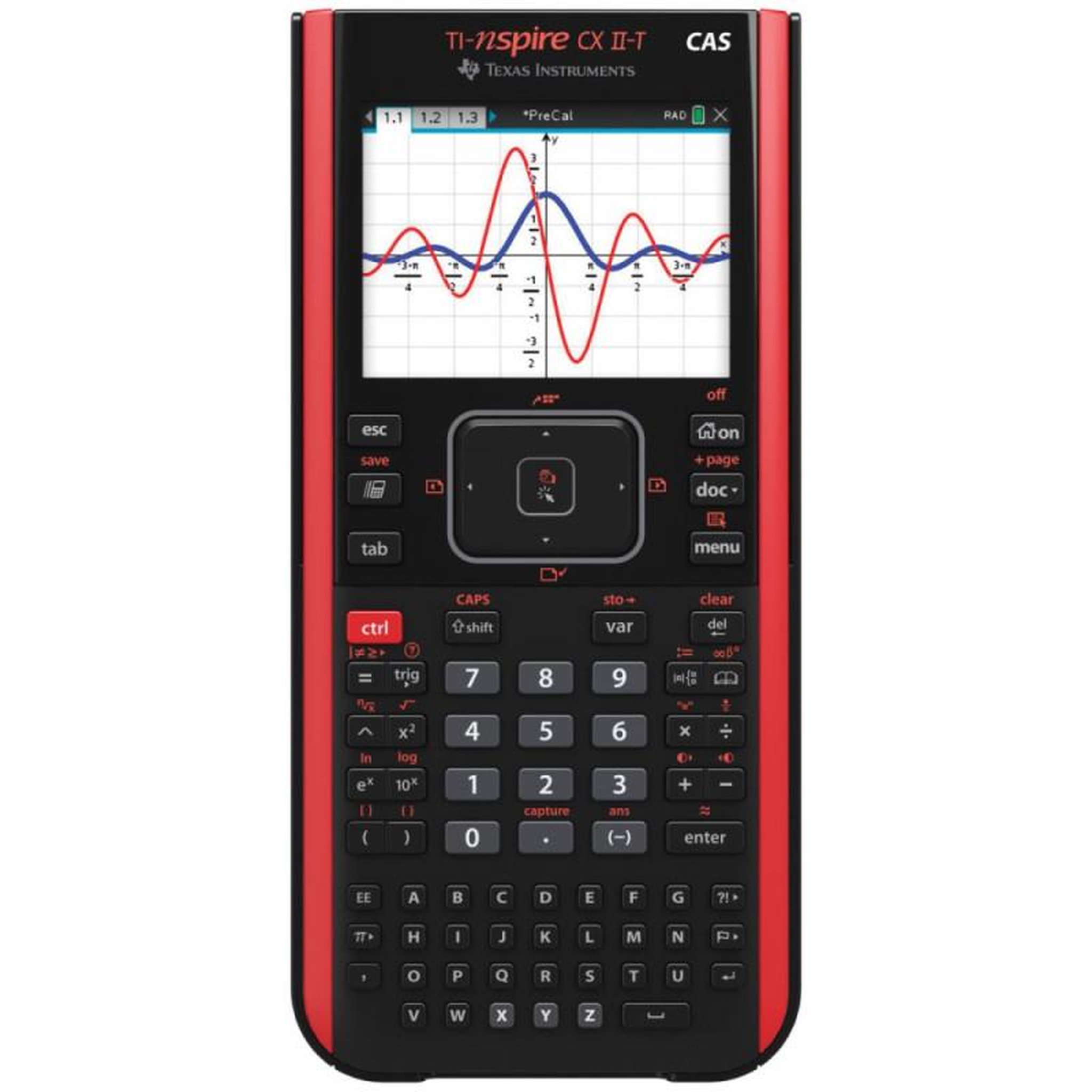 Texas Instruments Calculatrice graphique Texas Instruments TI Nspire CX II T CAS Noir et Rouge
