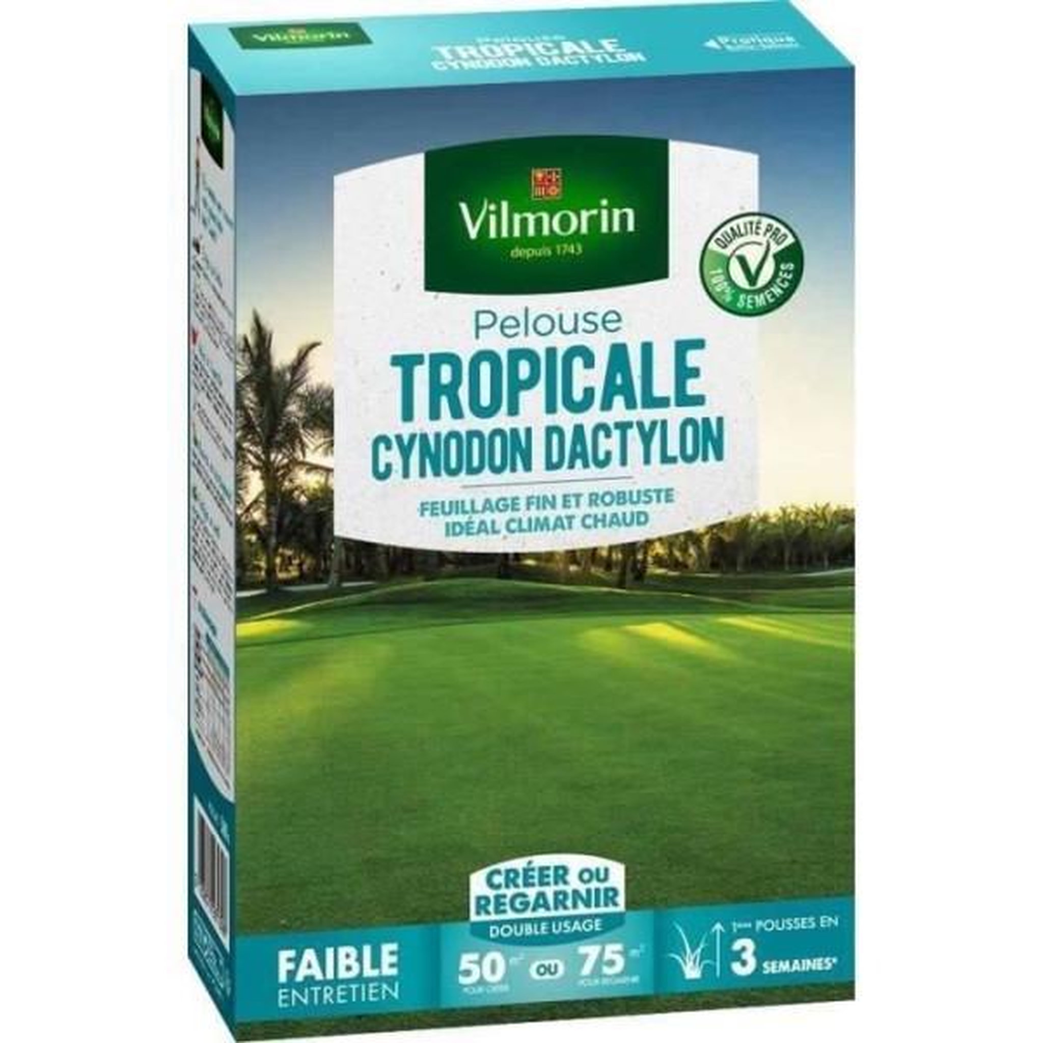 VILMORIN Vilmorin semences de gazon bord de mer les tropicales cynodon dactylon - 500 g