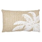 Paris Prix Coussin Déco  Palmier  30x50cm Naturel & Blanc