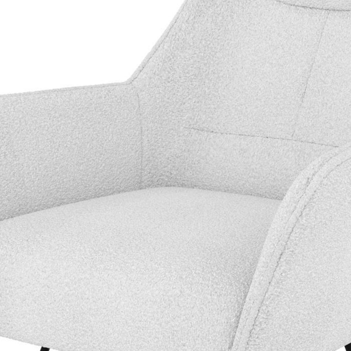 Rendez vous déco Rocking-chair blanc effet laine bouclette en tissu - Shaun