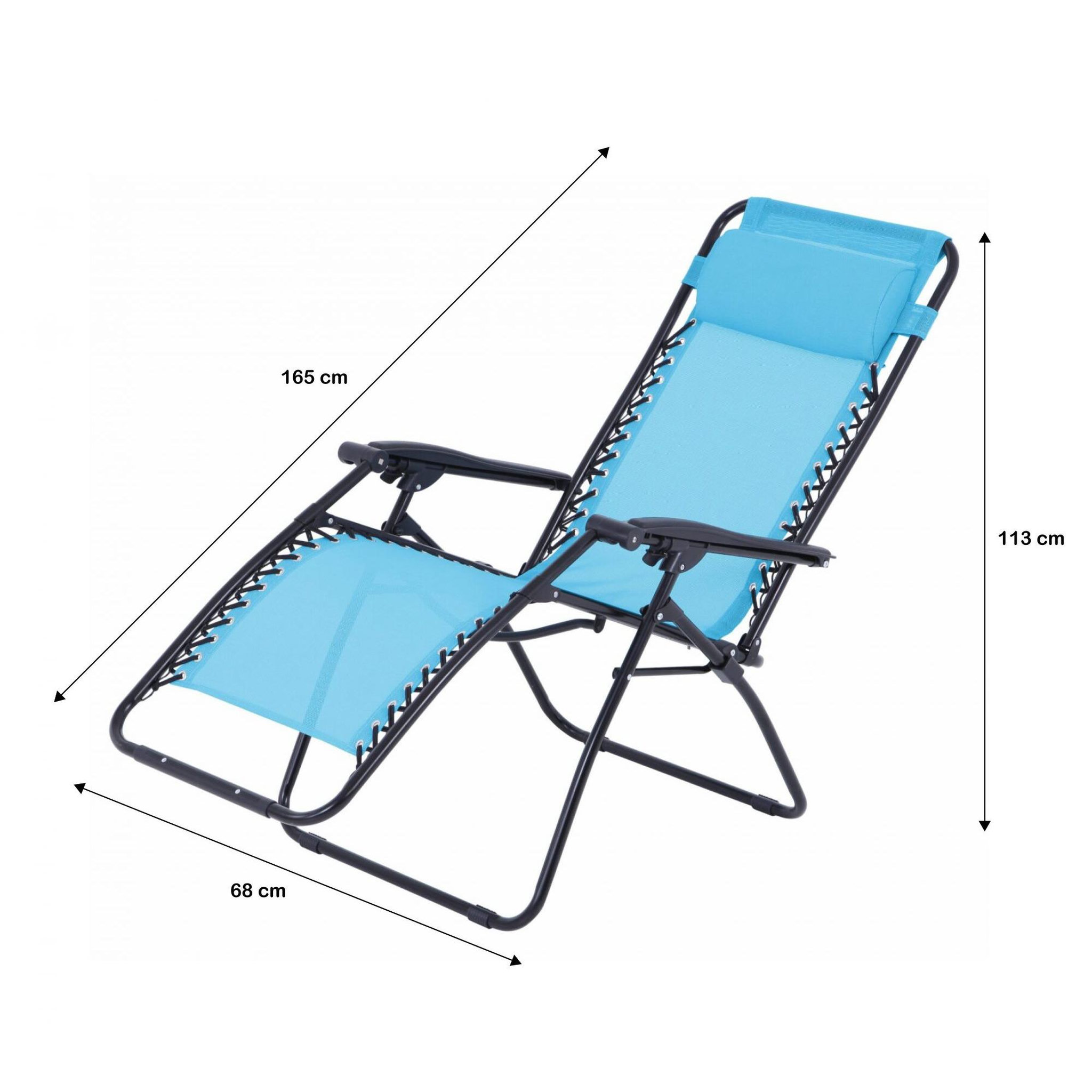 Voir la diapositive 4 : O'Colors Fauteuil relax de jardin - o'colors - multi positions - bleu