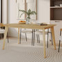 Voir la diapositive 2 : Rendez vous déco Table rectangulaire 4/6 personnes extensible en bois clair 150/180 cm-Oman