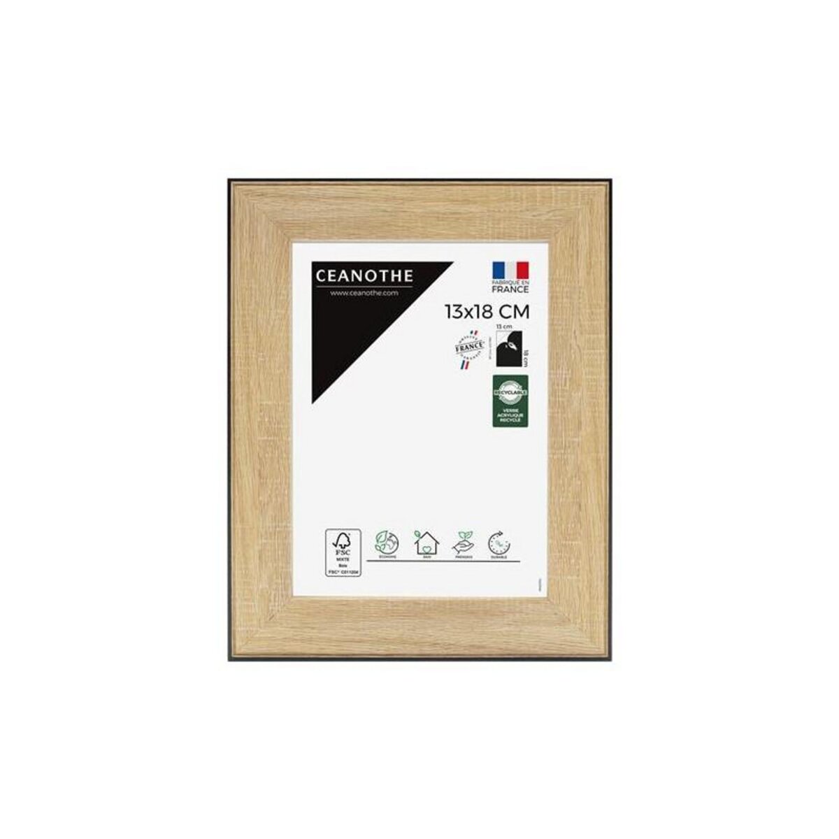 CEANOTHE Cadre photo Ceanothe Newton 13 x 18 cm Bois et Noir