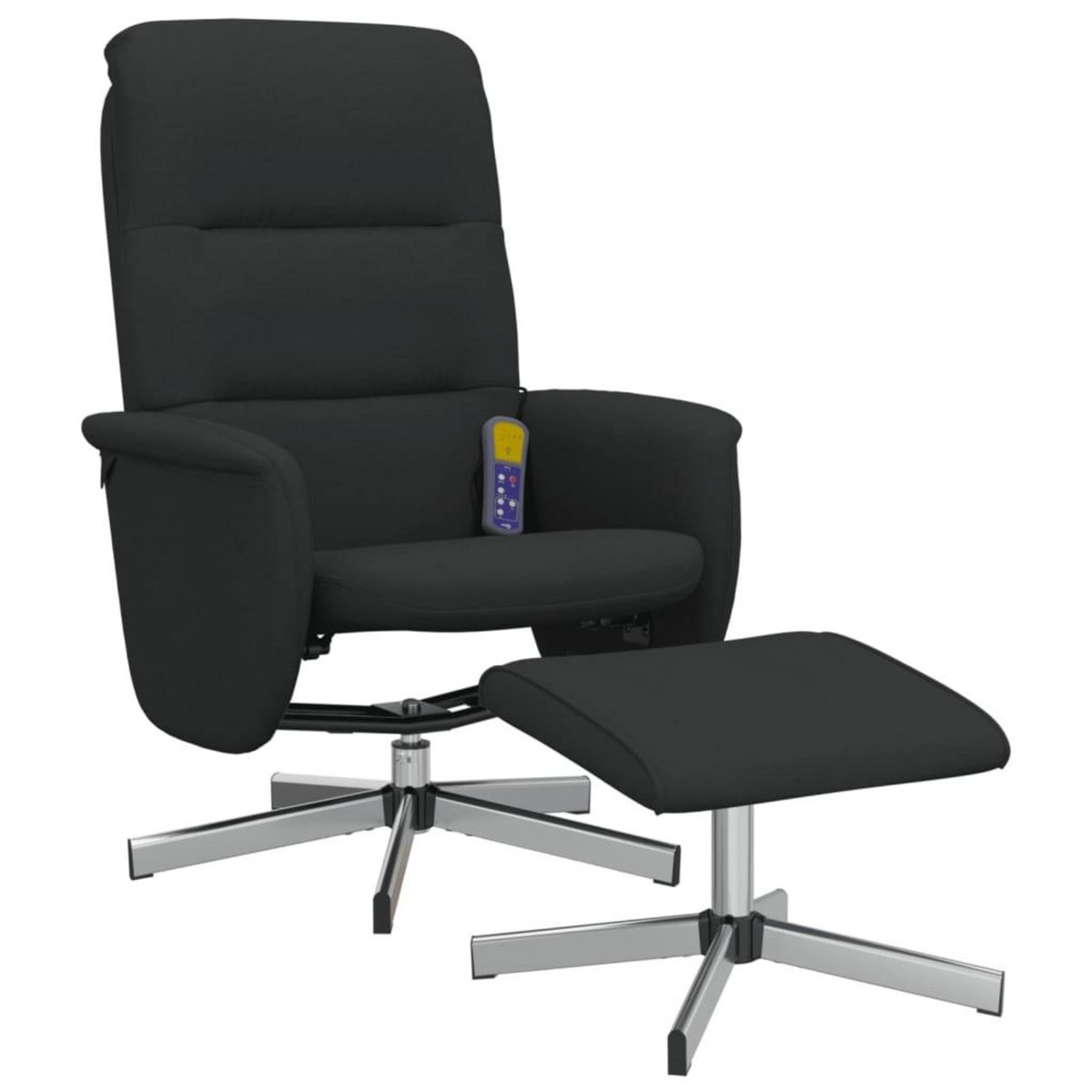 VIDAXL Fauteuil de massage inclinable avec repose-pied noir tissu