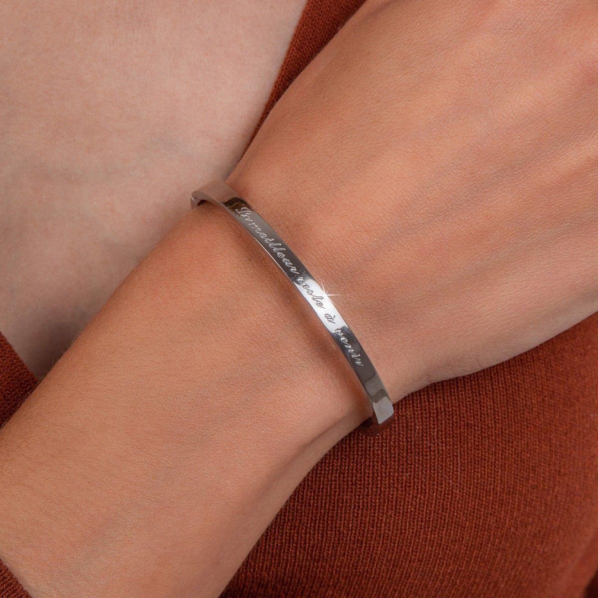 Voir la diapositive 2 : SC CRYSTAL Le meilleur reste à venir - Bracelet SC Crystal en Acier Rhodié argenté