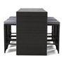 Voir la diapositive 6 : BEST MOBILIER Yoana – ensemble table haute et tabourets de jardin en résine noir - 6 places - coussins gris