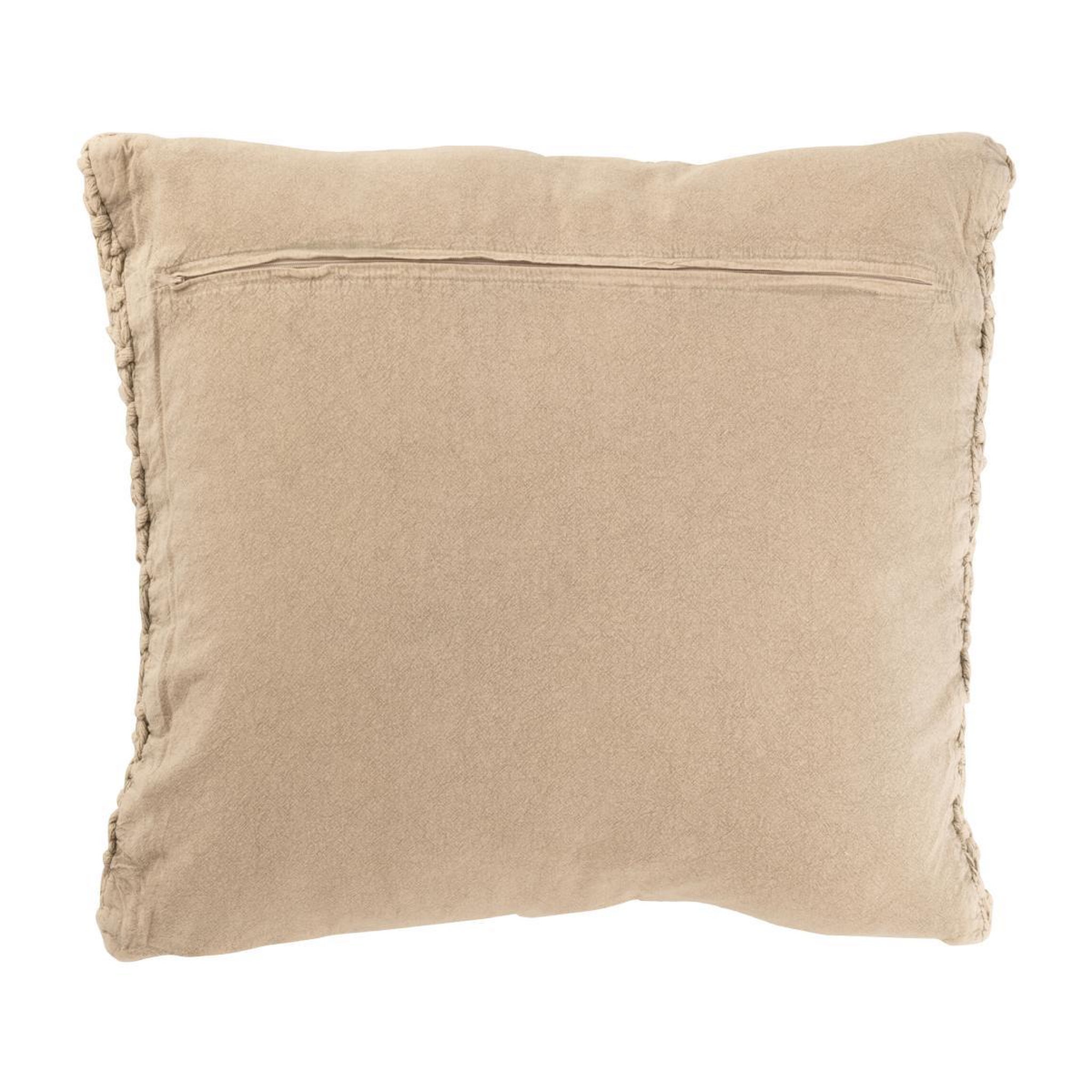 Voir la diapositive 2 : J-LINE Coussin en tricot tressé  helena  50x50cm beige