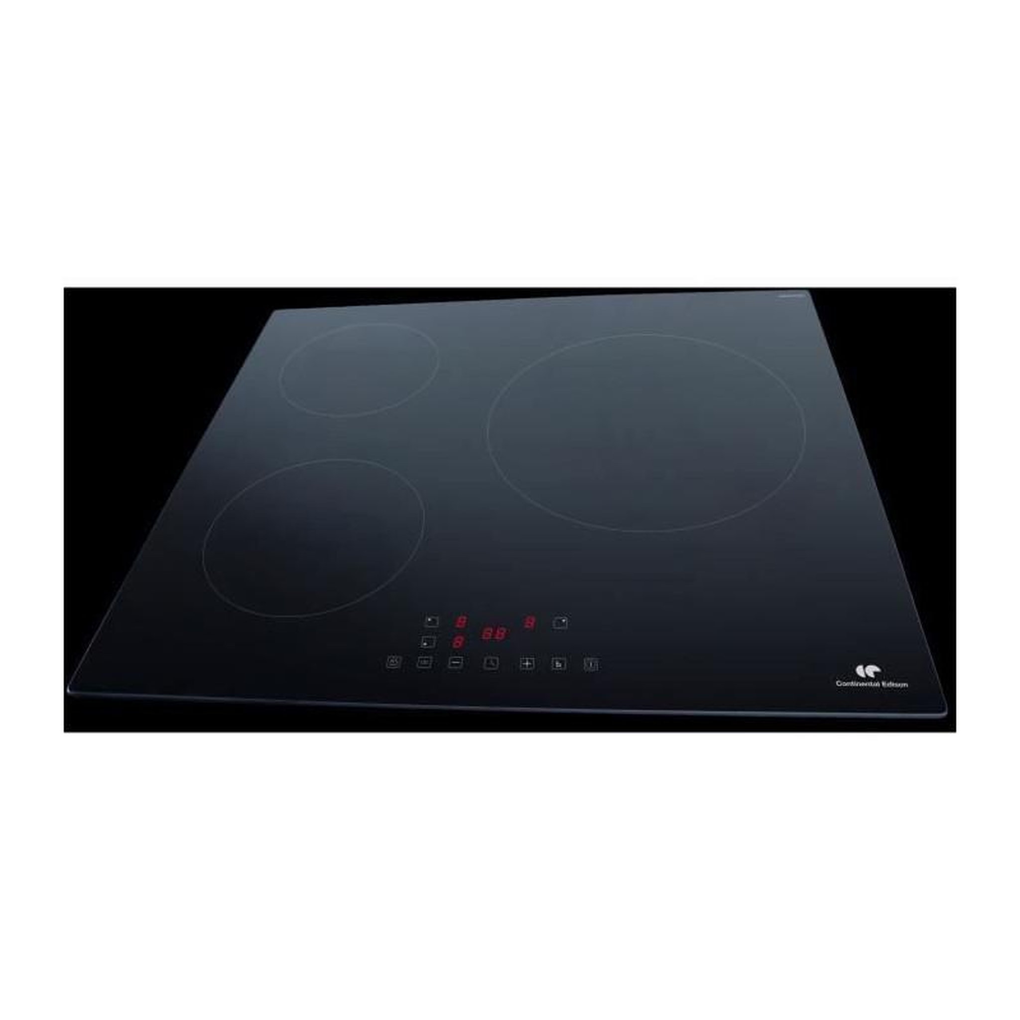 Voir la diapositive 3 : CONTINENTAL EDISON Table induction 3 zones 6600W 3 boosters 3 minuteurs noir