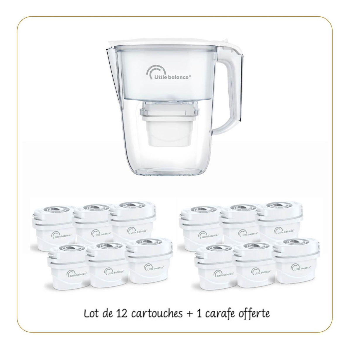 LITTLE BALANCE Carafe filtrante + lot de 12 cartouches - 8635