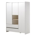 Paris Prix Armoire 3 Portes & 2 Tiroirs  Kiddy  190cm Blanc