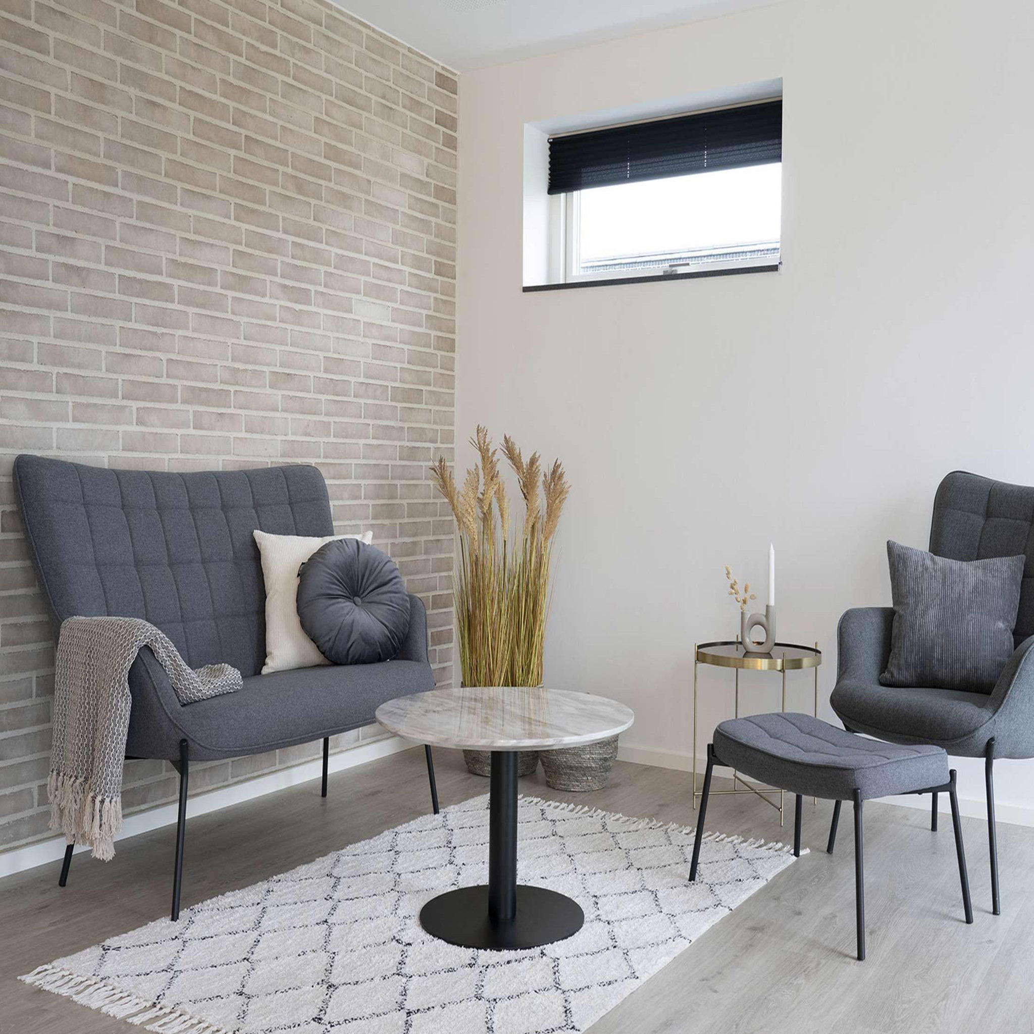 LISA DESIGN Valverde - table basse ronde - effet marbre - noir - 70 cm. Coloris disponibles : Bicolore