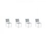 MARKET24 Lot de 4 chaises de jardin en aluminium et textilene - Blanc