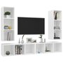 Voir la diapositive 3 : VIDAXL Meubles TV muraux 4 pcs Blanc Bois d'ingenierie