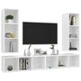 Voir la diapositive 3 : VIDAXL Meubles TV muraux 4 pcs Blanc Bois d'ingenierie
