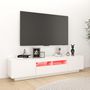 Voir la diapositive 3 : VIDAXL Meuble TV avec lumieres LED Blanc brillant 180x35x40 cm