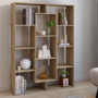 Voir la diapositive 2 : ID MARKET Etagère bibliothèque COLETTE avec 11 compartiments effet bois H.143 cm