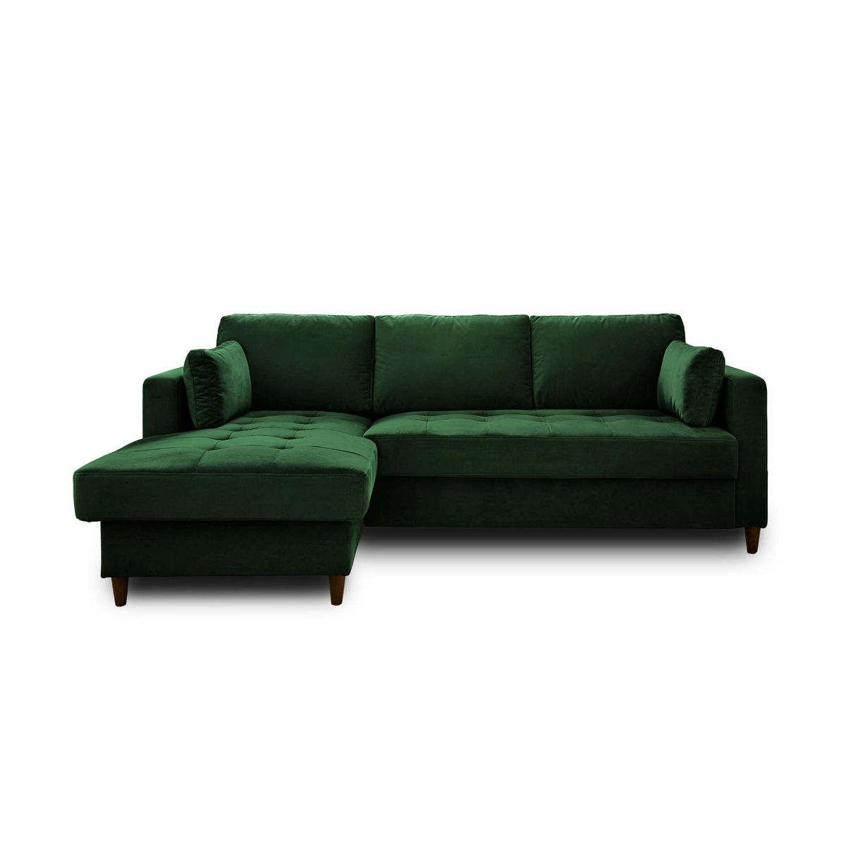 LISA DESIGN Anna - canapé d'angle gauche - 4 places - convertible avec coffre - en velours