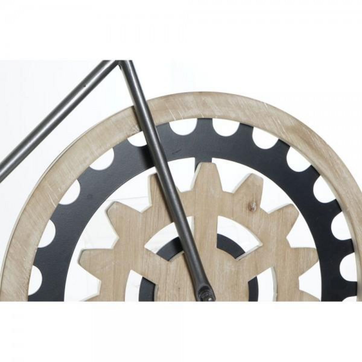 AAAAA Horloge Murale DKD Home Decor 108 x 6,4 x 63,5 cm Naturel Noir Bicyclette Métal Bois MDF
