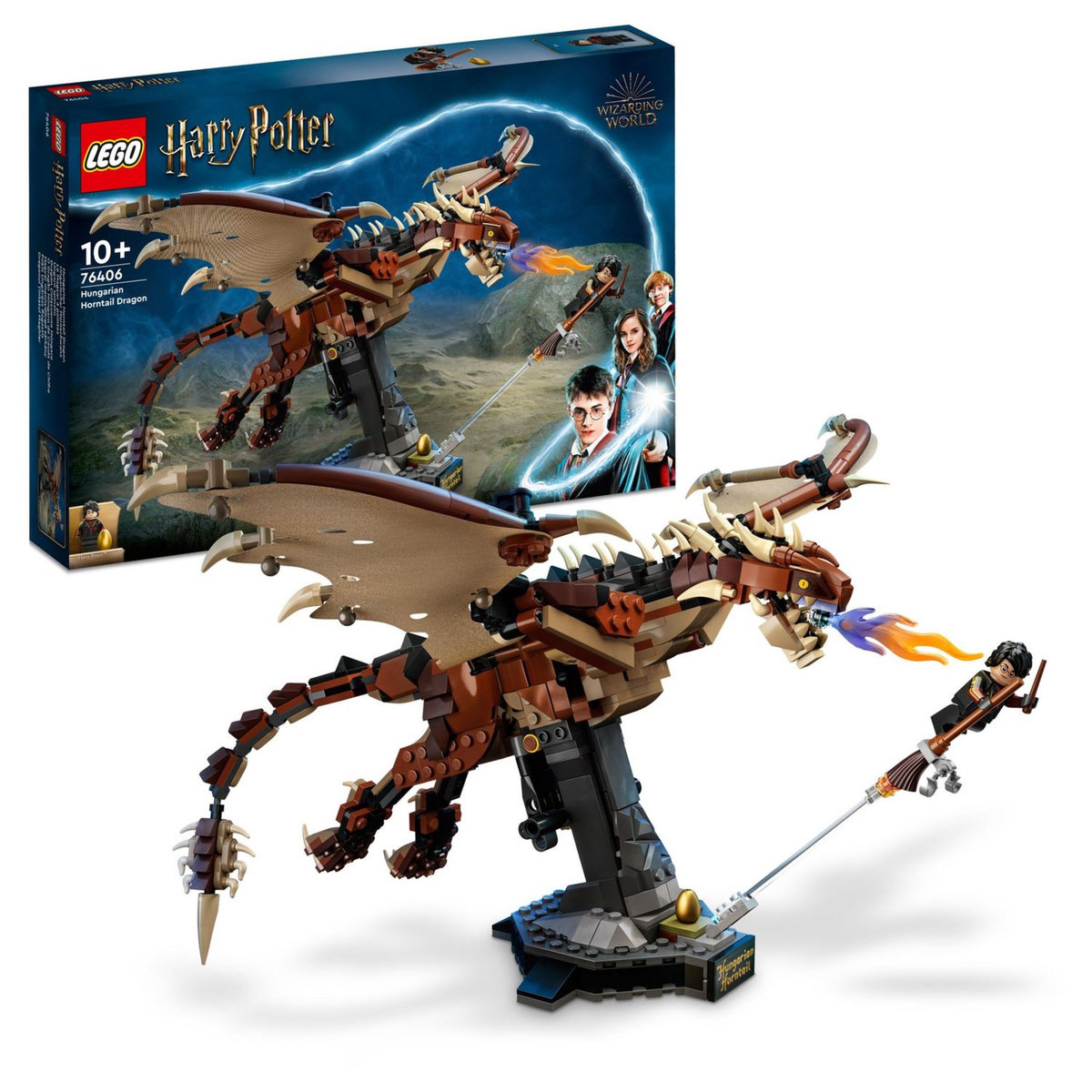 LEGO Harry Potter 76406 Le Magyar à Pointes, Jouet et Figurine de Dragon à Collectionner