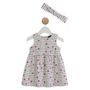 Voir la diapositive 1 : INEXTENSO Robe popeline rayée à fleurs avec bandeau bébé fille