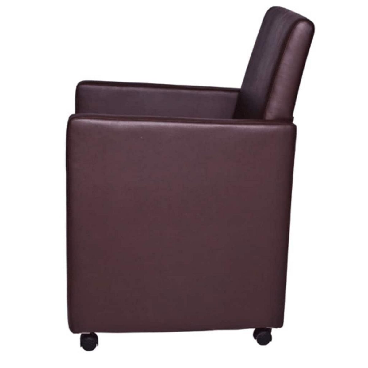 VIDAXL Chaises a manger lot de 2 marron similicuir