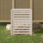Voir la diapositive 1 : VIDAXL Composteur Blanc 82,5x82,5x99,5 cm Bois massif de pin