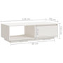 Voir la diapositive 6 : VIDAXL Table basse blanc 110x50x33,5 cm bois de pin massif