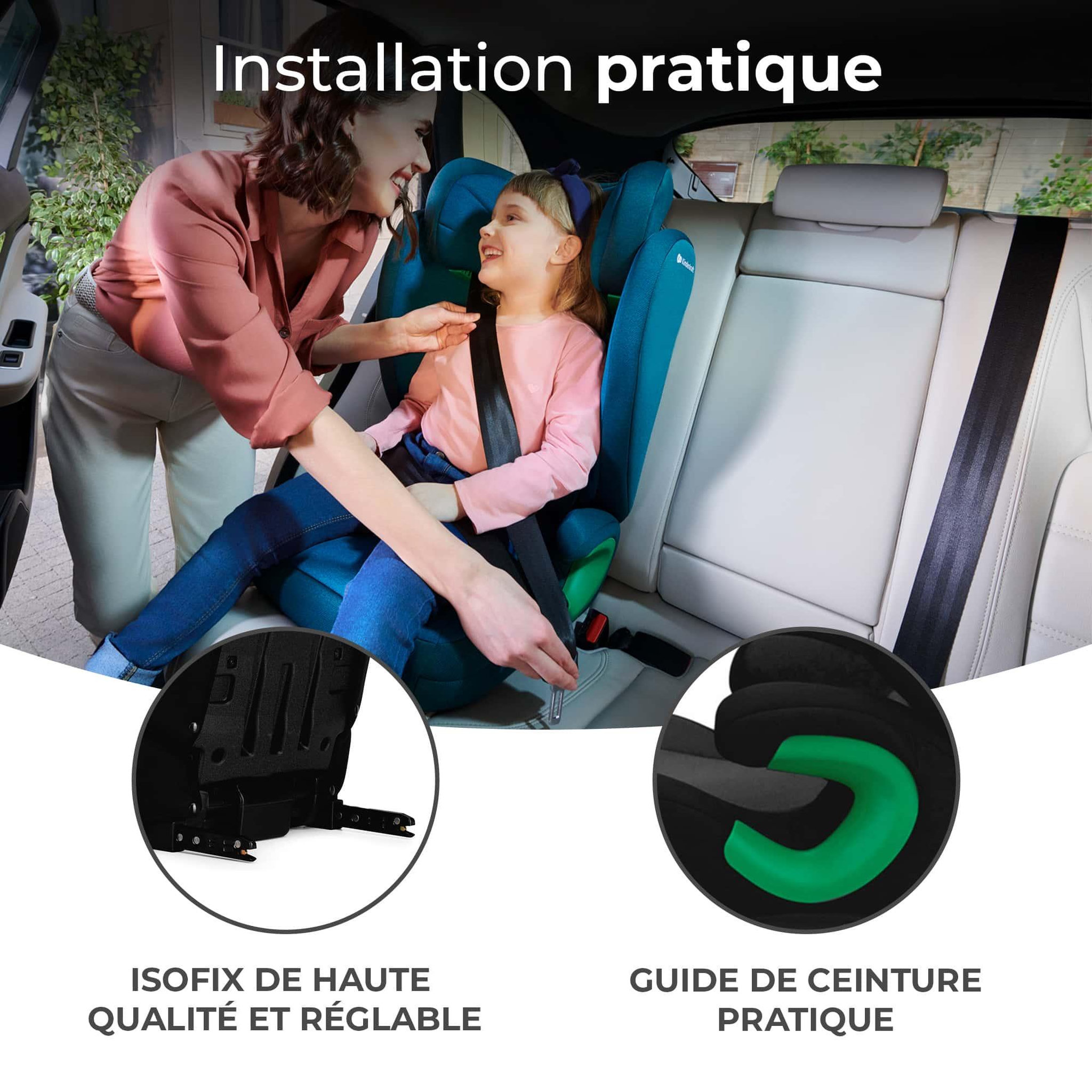 Voir la diapositive 4 : KINDERKRAFT Rehausseur auto isofix groupe 2 3 siege reglable