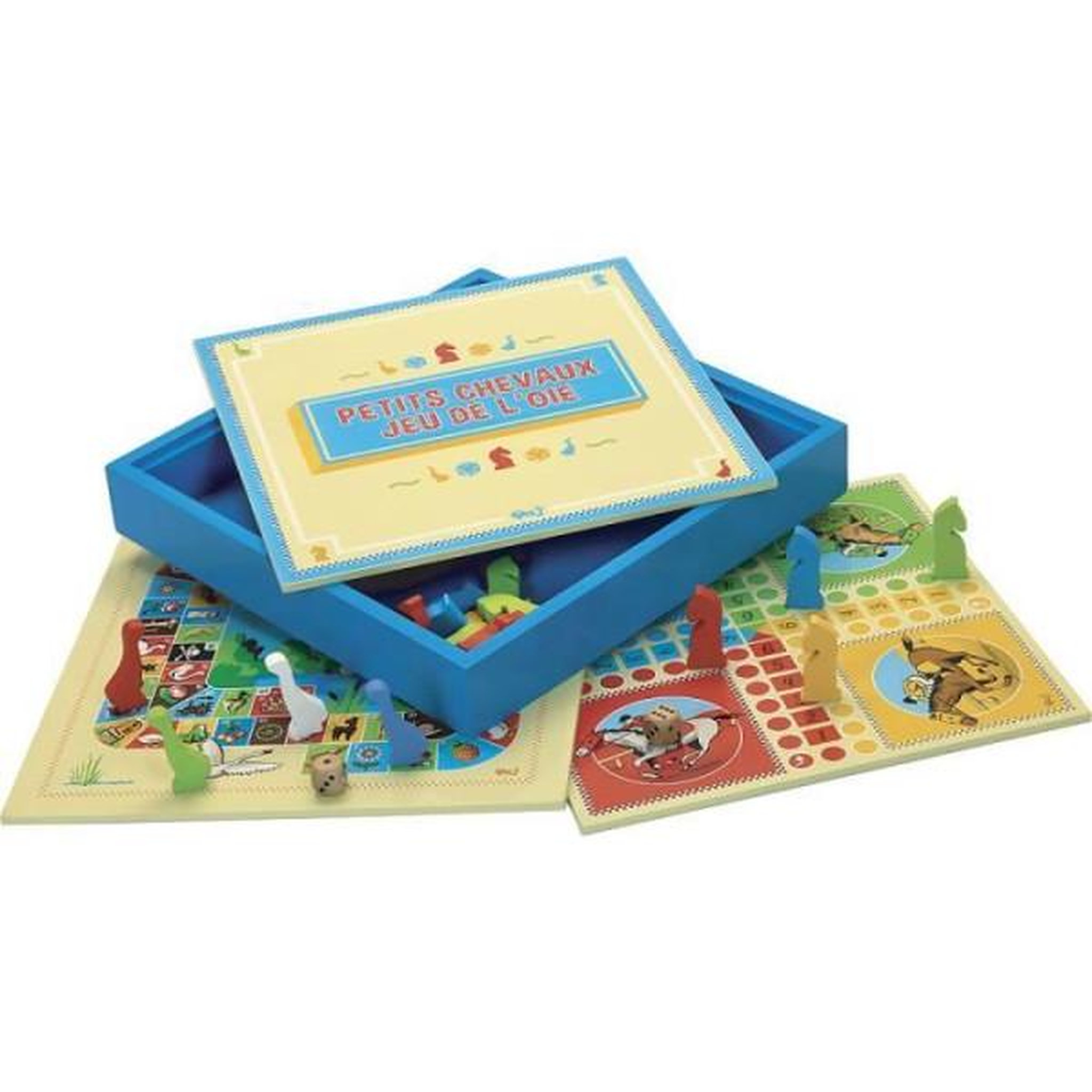 L'ARBRE A JOUER L'arbre a jouer - 66310 - jeux des petits chevaux et oie - coffret en bois