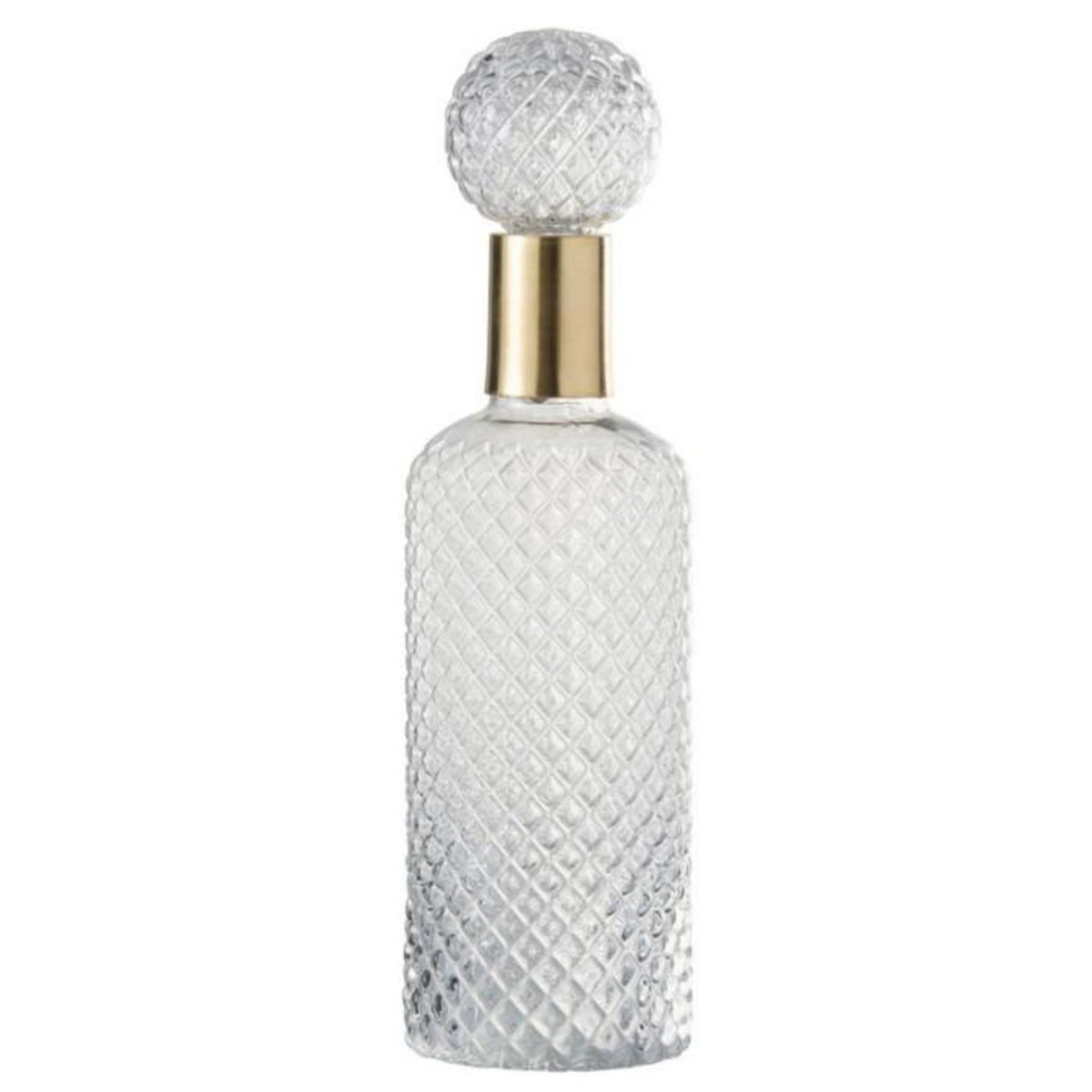 Paris Prix Bouteille Design en Verre  Relief  37cm Transparent & Or