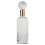 Paris Prix Bouteille Design en Verre  Relief  37cm Transparent & Or